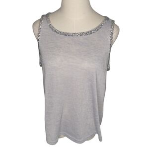 Castings Party NYE Rheinstone Trim Bling Embelished Lightweight Mobwife Tank Top